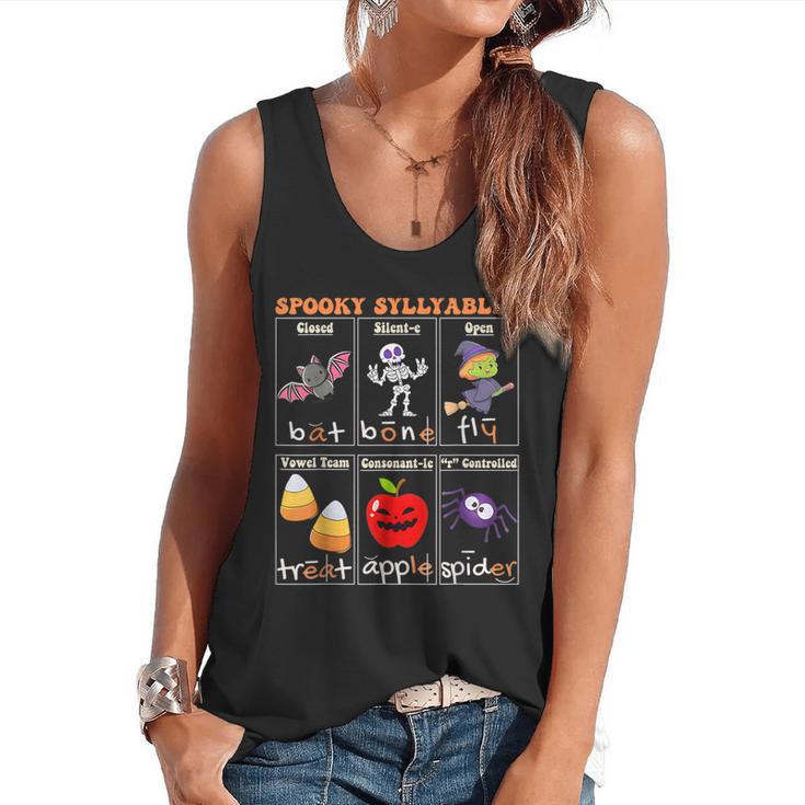 Spooky Syllables Halloween Teacher Student Education Flowy Tank