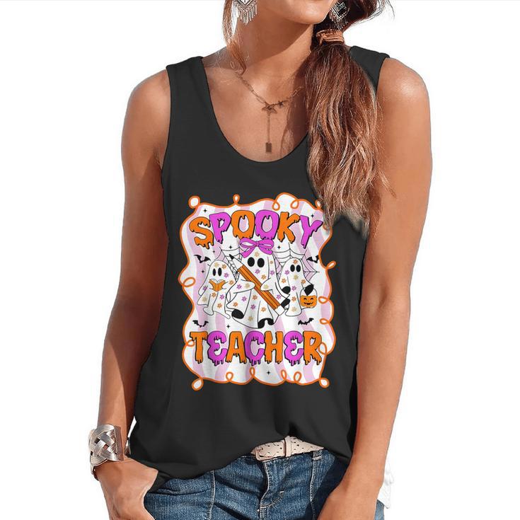 Spooky Teacher Ghost Pencil Teacher Halloween Teacher Flowy Tank