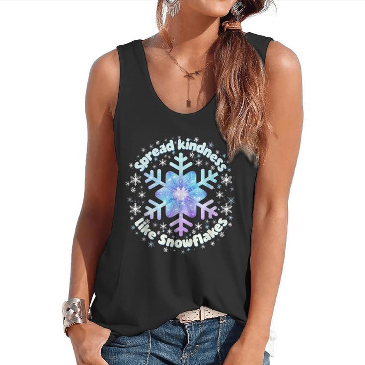 Spread Kindness Like Snowflakes Christmas Teacher Unity Day Flowy Tank