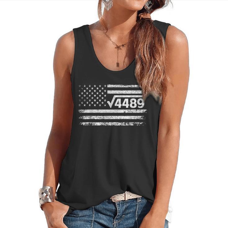 Square Root 4489 Slang Math Teacher Six Seven 6 7 USA Flag Flowy Tank