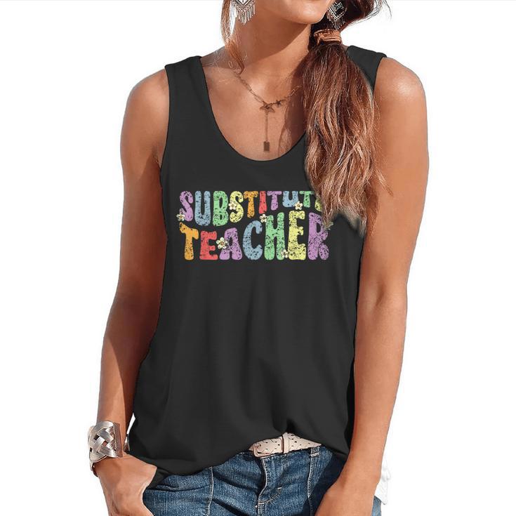 Substitute Teacher Women Back To School Substitute Teacher Flowy Tank