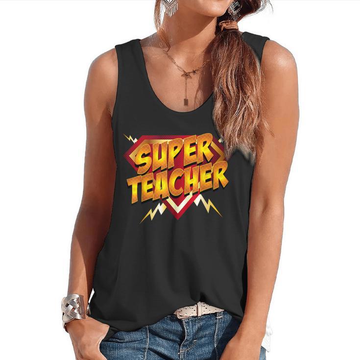 Super Teacher Superhero Back To School Teacher's Flowy Tank