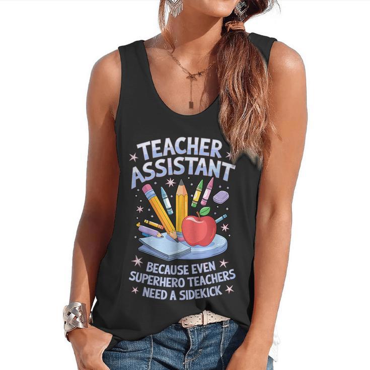 Superhero Sidekick Teaching Teach School Teacher Assistant Flowy Tank