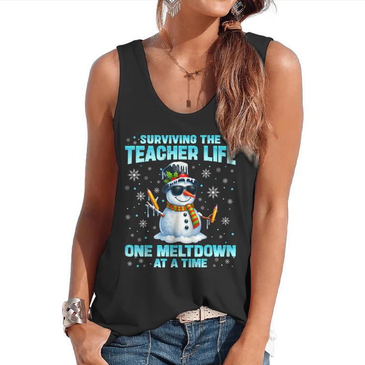 Surviving The Teacher Life Pjs Pajamas Christmas Xmas Teache Flowy Tank