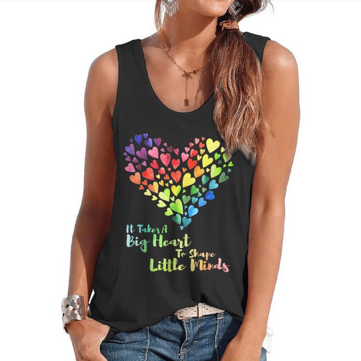 It Takes A Big Heart To Shape Little Minds Teacher Student Men Women Kids Flowy Tank
