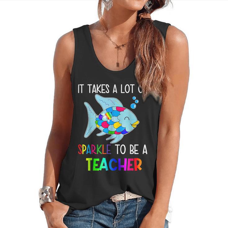 It Takes A Lot Of Sparkle To Be A Teacher Rainbow Fish For Men Women Flowy Tank