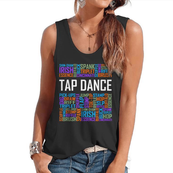 Tap Dance Words Lover Tap Dancer Dancing Teacher Flowy Tank