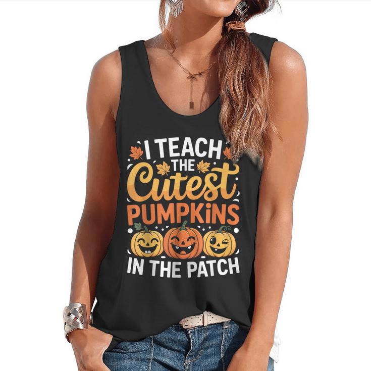 I Teach The Cutest Pumpkins Tshirt Halloween Teacher Flowy Tank