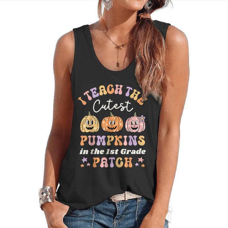 I Teach The Cutest Pumpkins In The Patch 1st Grade Teacher For Men Women Kids Flowy Tank