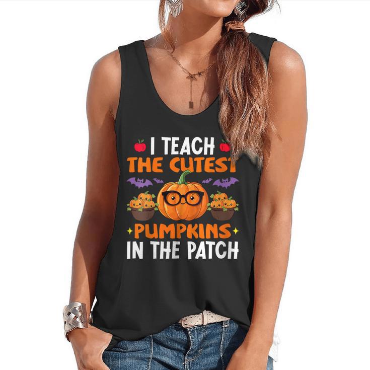 I Teach The Cutest Pumpkins In The Patch Halloween Teacher Flowy Tank