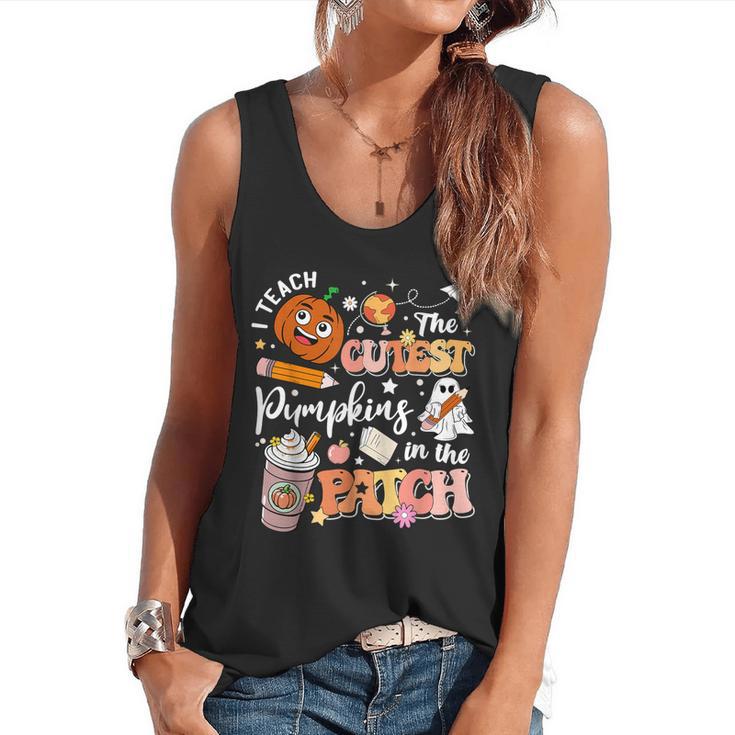 I Teach The Cutest Pumpkins In The Patch Halloween Teacher Flowy Tank