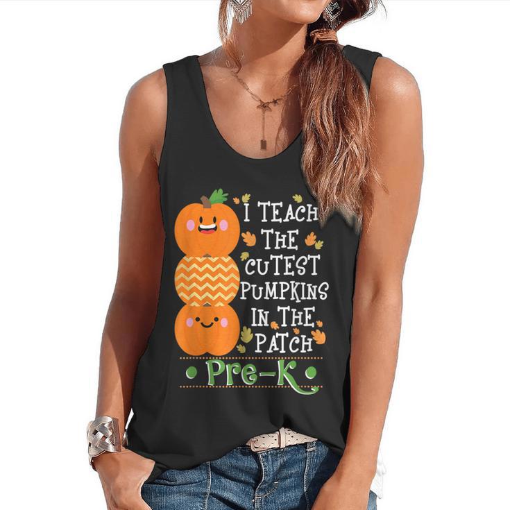 I Teach The Cutest Pumpkins In Patch Pre-K Halloween Teacher Flowy Tank