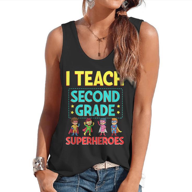 I Teach Second Grade Superheroes Teacher Superhero Flowy Tank