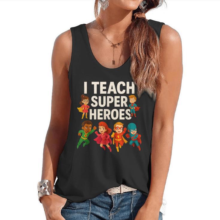 I Teach Super Heroes Teacher Flowy Tank
