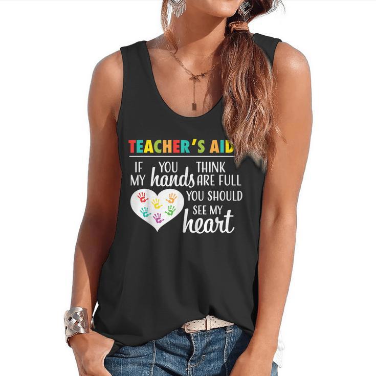 Teacher Aide Appreciation Cute Heart Tee For Women Flowy Tank