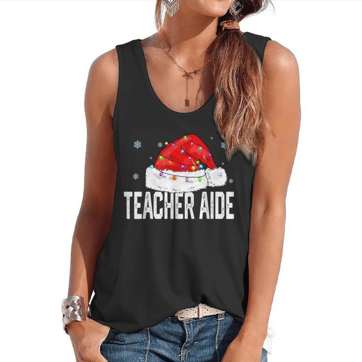 Teacher Aide Christmas Women Family Matching Group Xmas Flowy Tank