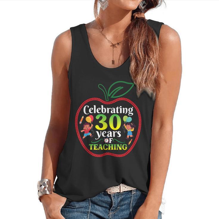 Teacher Celebrating 30 Years Of Teaching Students School Flowy Tank