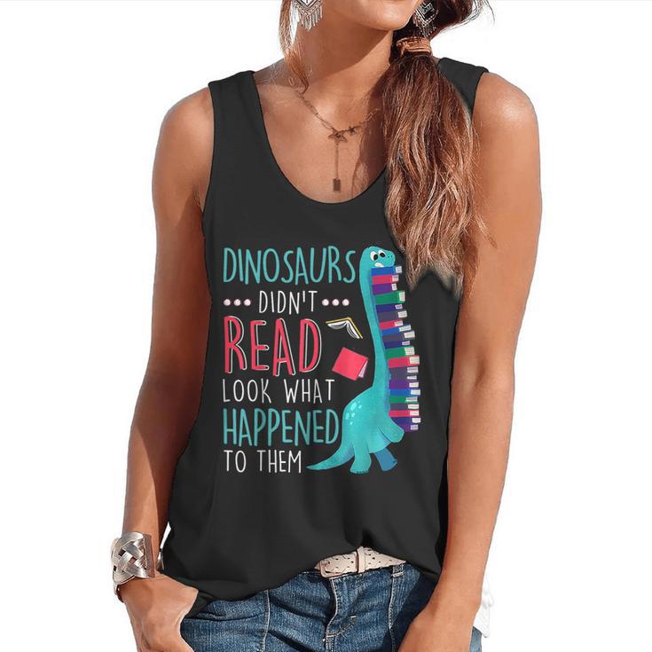 Teacher Dinosaurs Didnt Read Look What Happened Book Reading Flowy Tank