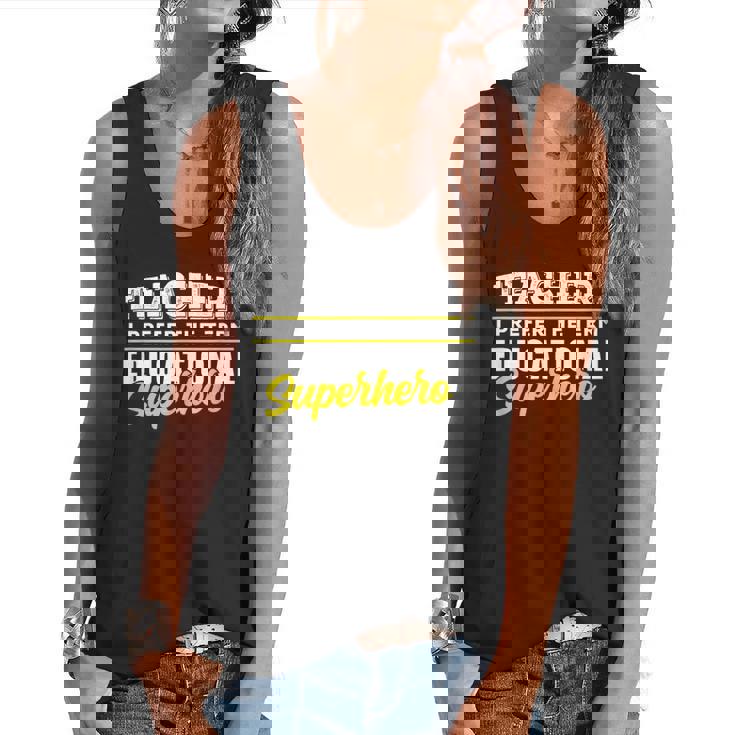 Teacher Educational Superhero School Teachers Flowy Tank