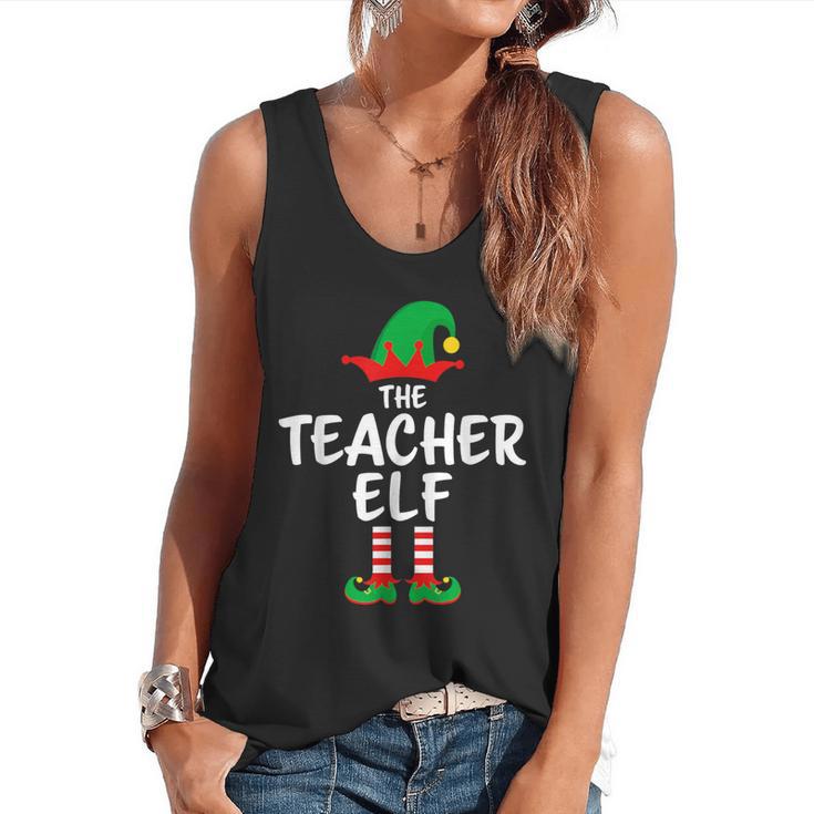 The Teacher Elf Matching Family Christmas Flowy Tank