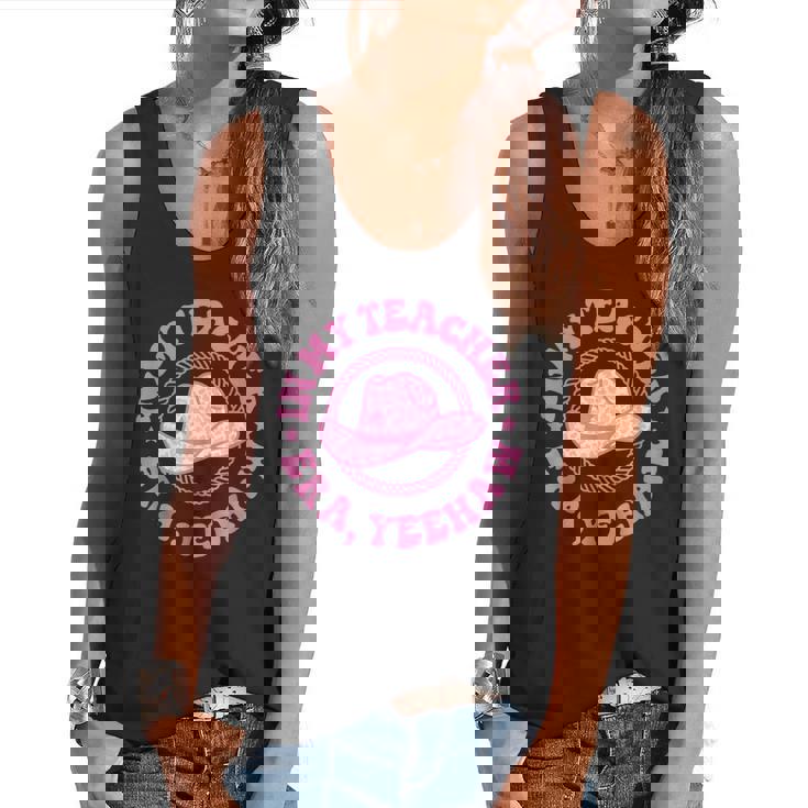In My Teacher Era Yeehaw Pink Teacher Western Cowgirl Flowy Tank