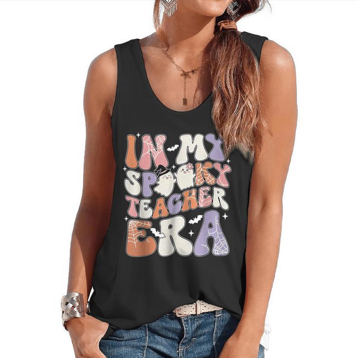 Teacher Halloween In My Spooky Teacher Era Retro Groovy Flowy Tank