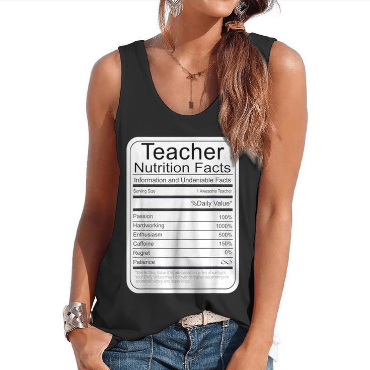 Teacher Nutrition Facts Teachers Nutritional Fact Flowy Tank