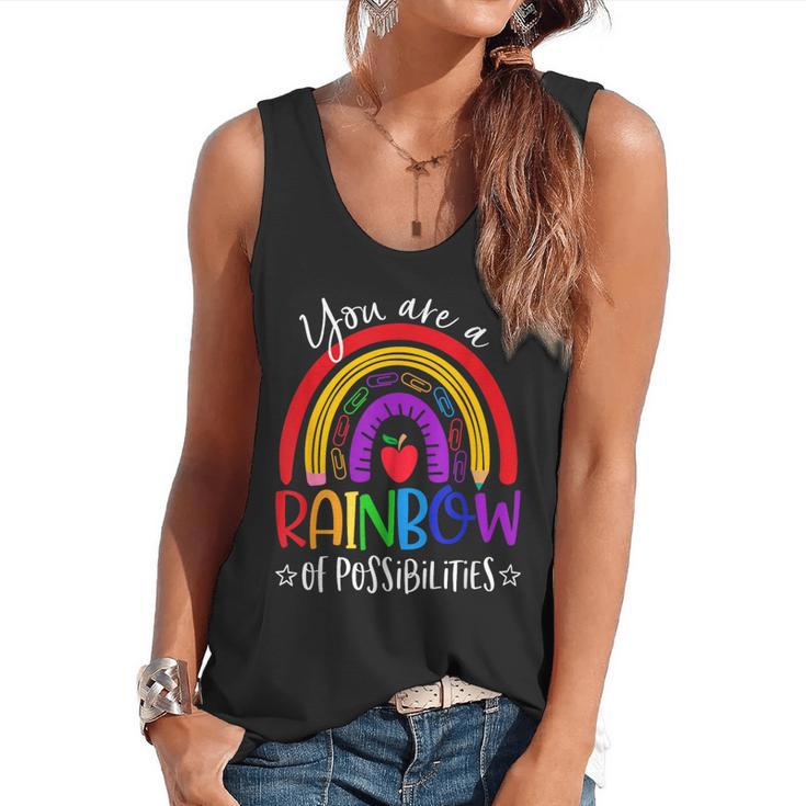 Teacher You Are a Rainbow Of Possibilities Funny Flowy Tank