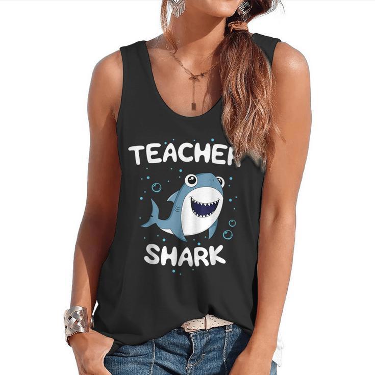Teacher Shark Teaching Back To School Kindergarten Flowy Tank