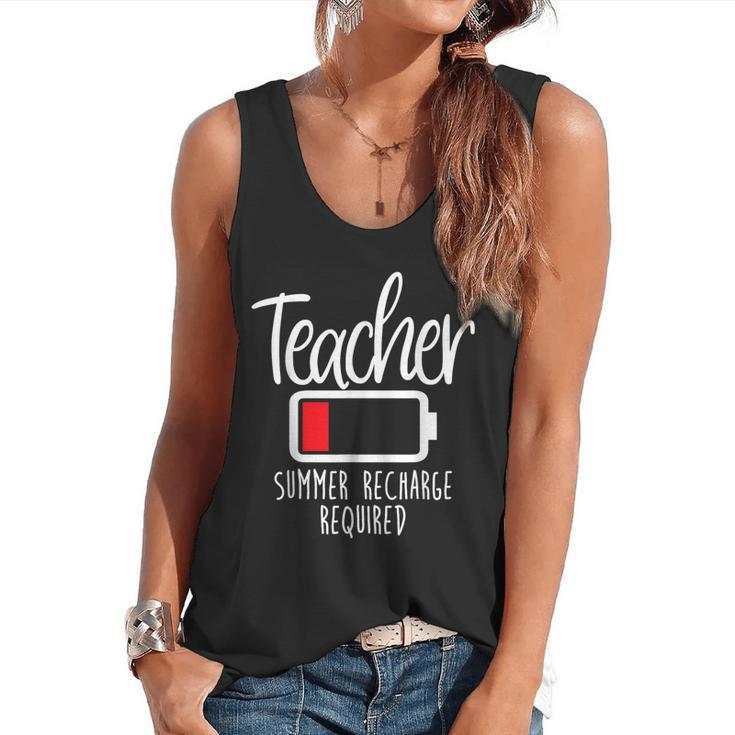 Teacher Summer Recharge Required Last Day School Women Flowy Tank