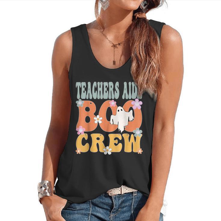 Teachers Aide Boo Crew Ghost Groovy Halloween For Women Flowy Tank