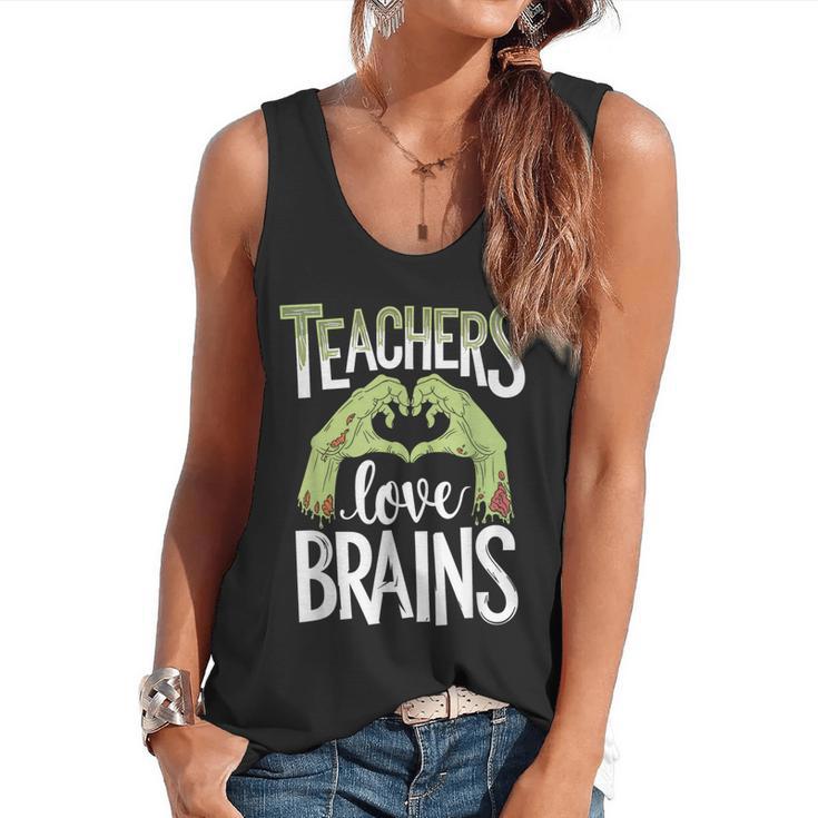 Teachers Love Zombie Teacher Halloween Fun Flowy Tank