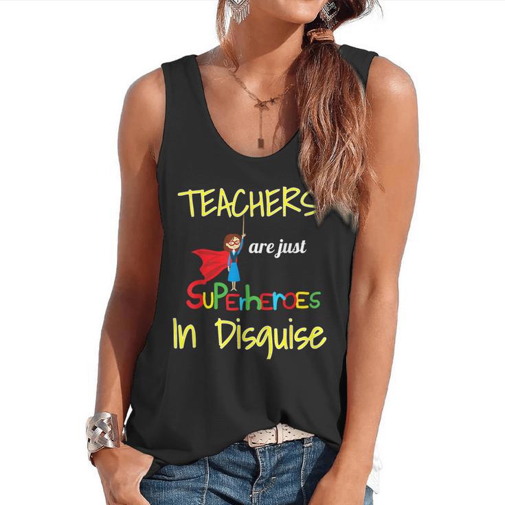 Teachers Are Superheroes First Day School T-Shirt Flowy Tank