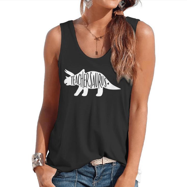 Teachersaurus Like A Normal Teacher Awesome Dinosaur Teacher Men Women Girls Kids Flowy Tank