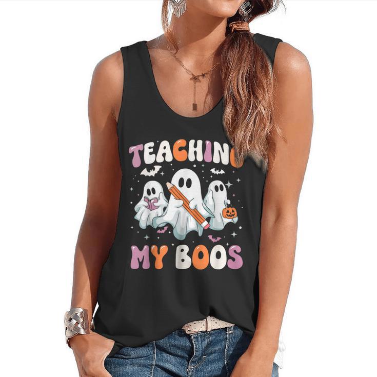 Teaching My Boos Teacher Cute Ghost Teacher Halloween Flowy Tank