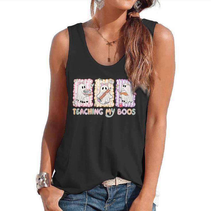 Teaching Is My Boos Teacher Ghost Halloween Women Girls Flowy Tank, trending gift Teaching Is My Boos Teacher Ghost Halloween Women Girls Flowy Tank, trending gift