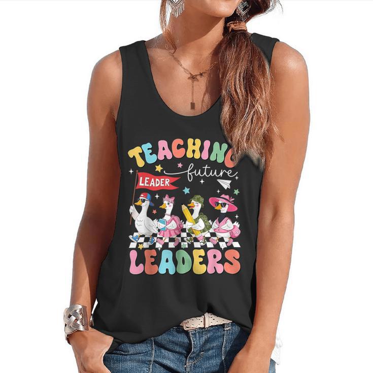Teaching Future Leaders Groovy Teacher Back To School Flowy Tank