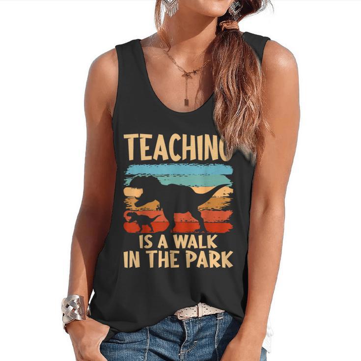 Teaching Is a Walk In Park Dinosaur Teacher Flowy Tank