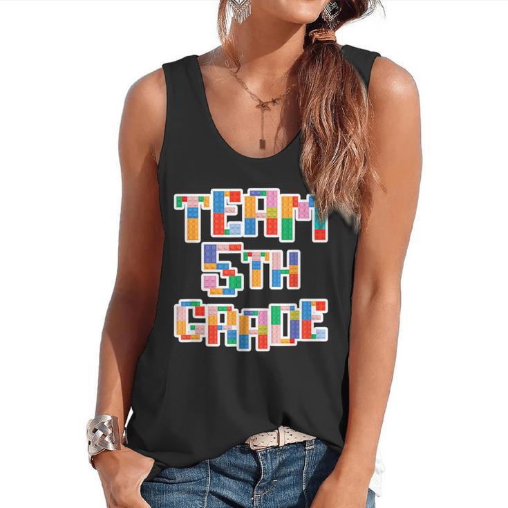 Team 5th Grade Building Blocks Bricks Theme Teacher Team For Men Women Kids Flowy Tank