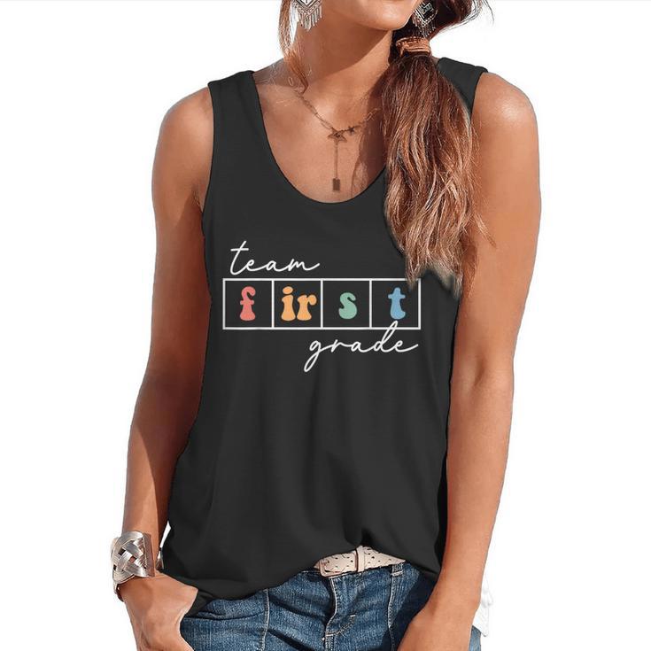 Team First Grade Back To School 1st Grade Teacher Kids Cute Flowy Tank