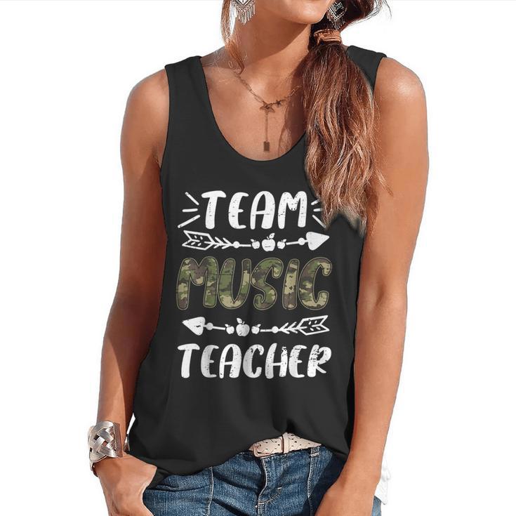 Team Music Teacher Camo Teacher Student Back To School Flowy Tank