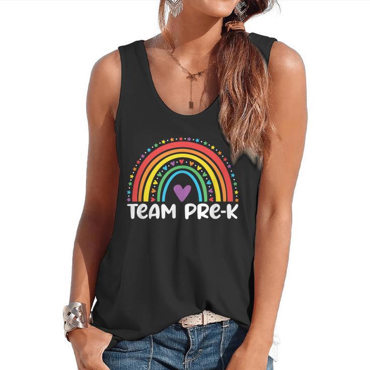 Team Pre-K Teacher Crew Squad Hello Back School Graduation Flowy Tank