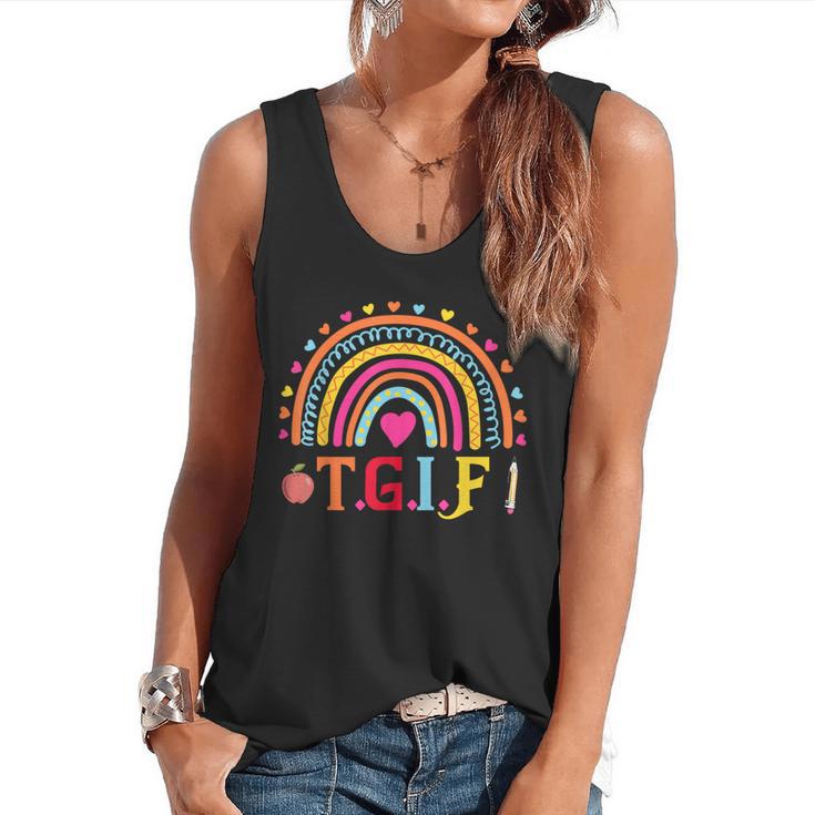 TGIF Teacher Appreciation Alphabet Thank God It's Friday For Men Women Girls Kids Flowy Tank