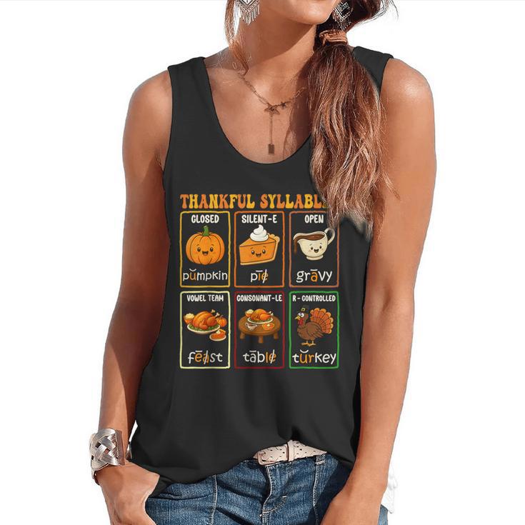 Thankful Syllables Thanksgiving Phonics Reading Teacher Fall Flowy Tank