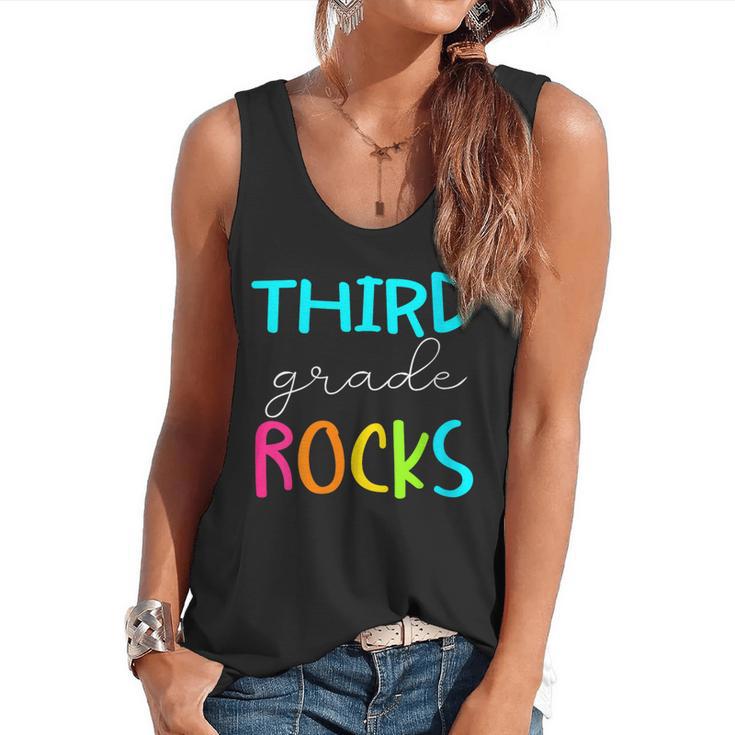 Third Grade Rocks Shirt Team 3rd Grade Teacher Flowy Tank