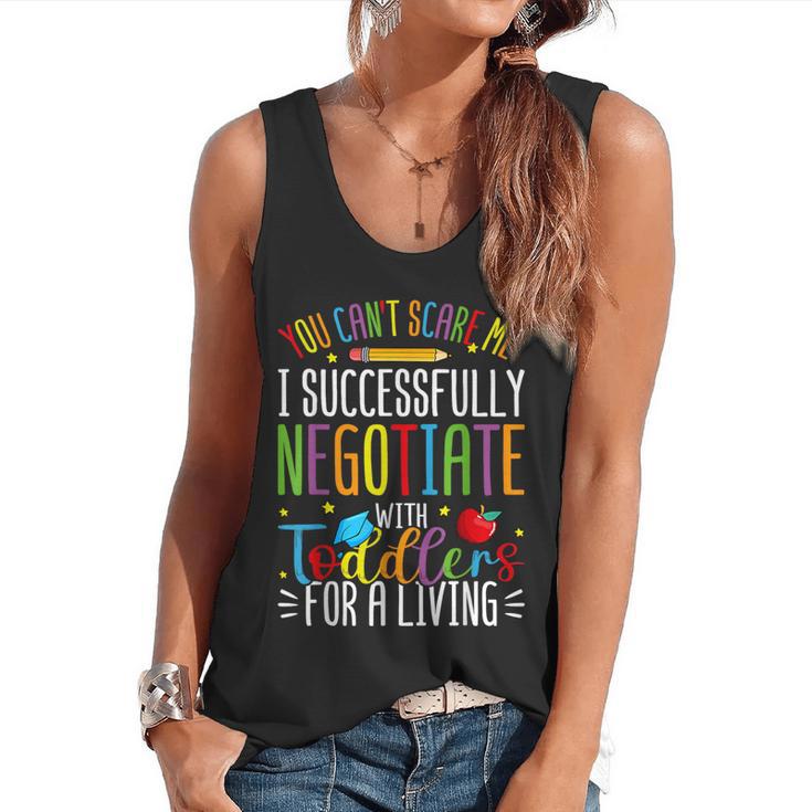 Toddler Negotiator Preschool Teacher Humor Babysitters Flowy Tank