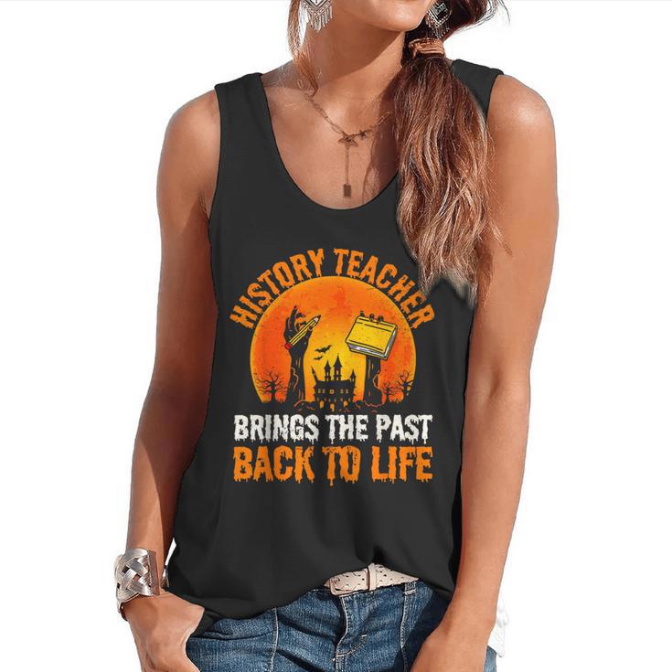 History Teacher Brings Past Back To Life Halloween Zombie Flowy Tank