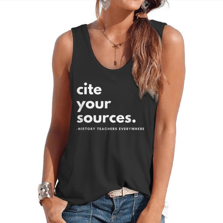 History Teacher Cite Your Sources Flowy Tank