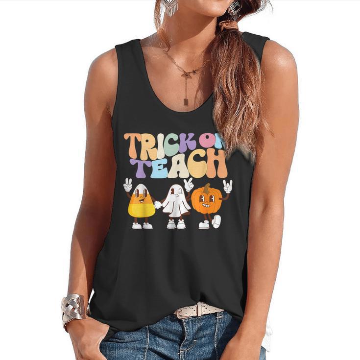 Trick Or Teach Cute Halloween Teacher Flowy Tank