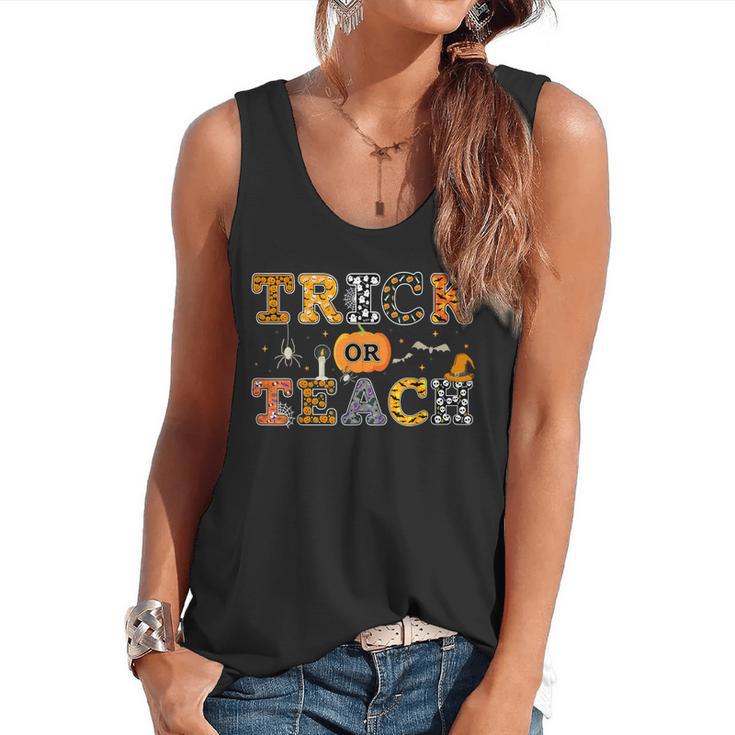 Trick Or Teach Funny School Teacher Halloween Costume Flowy Tank